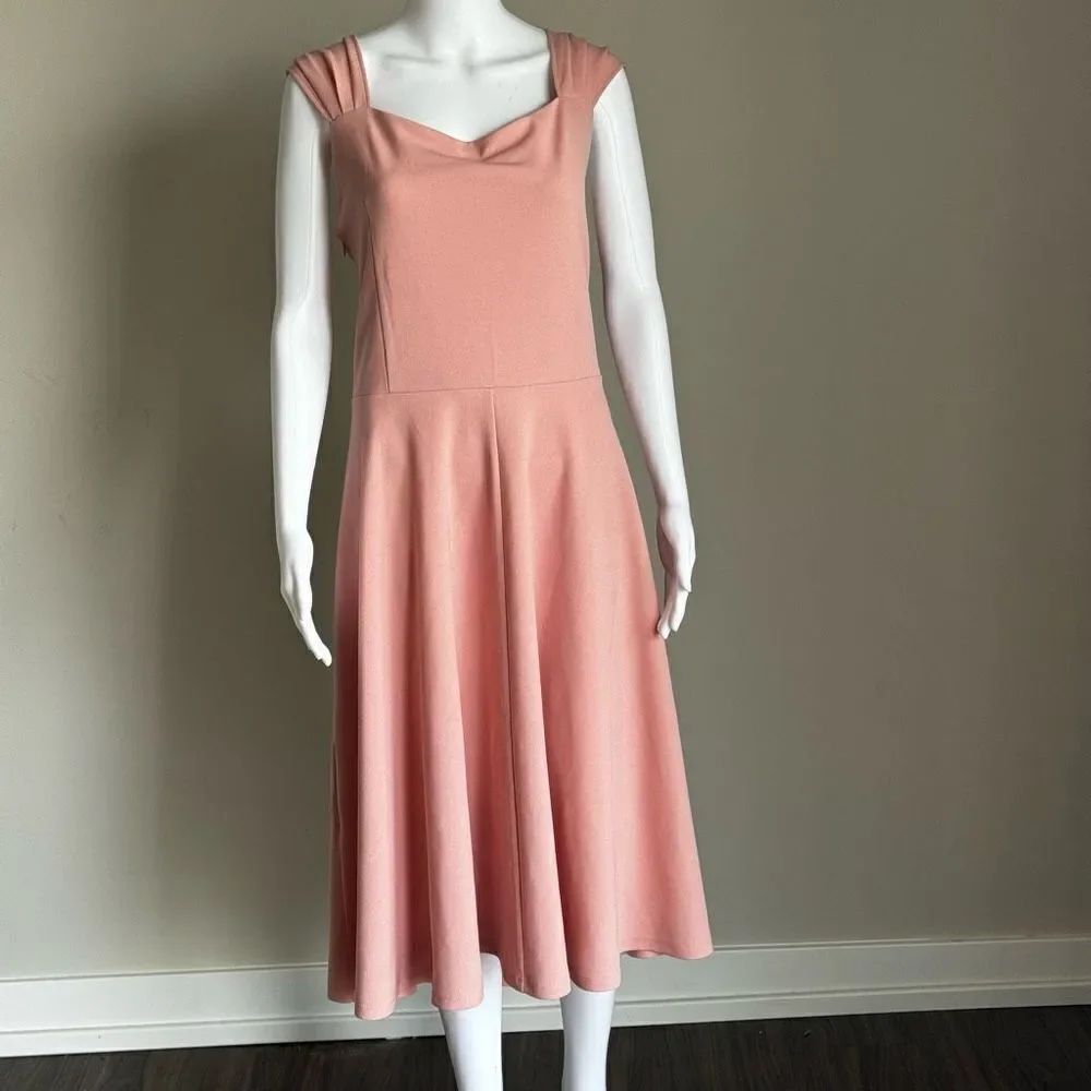Dress Tells Vintage Inspired Plus Size Blush Cap Sleeve Dress 3XL